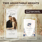 Jolitac Wedding Welcome Sign Holder, Adjustable Wedding Sign Stand Leather Hanging Straps & Design Bundle Heavy Duty Metal Easel Stand for Seating Charts, Bridal Showers, Birthday Party Displays - Image 3