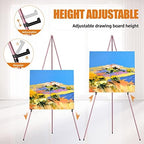 Easel Stand for Display, Aredy 63" Portable Painting Easel, Lightweight Metal Easels for Painting Canvas, Wedding Sign (4 Pack, Pink) - Image 6