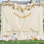 10x10 Champagne Backdrop Curtain for Parties Wedding Baby Shower Wrinkle Free Photo Curtains Backdrop Drapes Fabric Decoration for Bridal Shower 5ft x 10ft,2 Panels - Image 3