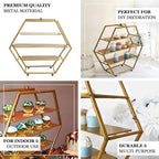 Efavormart 3-Tier Metal Hexagon Cupcake Stand 21" Matte Gold - Durable Contemporary Dessert Holder Appetizer Display for Upscale Events Banquets & Gatherings - Image 4