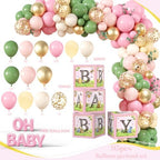 Bear Baby Shower Decorations, Pink Baby Shower Decorations with Oh Baby Backdrop Banner Plates Napkins Bear Tablecloth Balloon Arch Box for 1st Boy Girl Birthday Party - Image 4