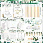 Funnymoom 426 Pcs Baby Shower Games Set Greenery, 8 Games with Bingo - Image 3