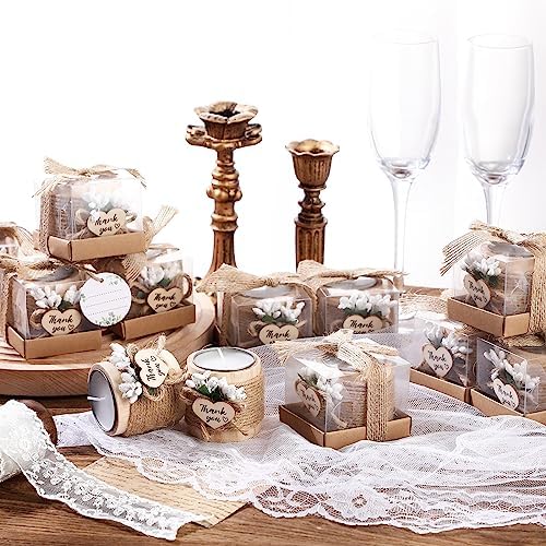 Retisee Wedding Candle Favors Wood Tealight Candle Holder, 32 Sets - Image 5