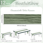 12 Pack Sage Green Cheesecloth Table Runner 10Ft 23 x 120 Inch - Image 2