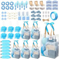 74Pcs Baby Shower Prizes for Game Winners Baby Shower Favors Gifts including Headband Hair Brush Jewelry Box with Gift Bag for Baby Shower Game Prizes Wedding Bridal Shower Favors (Blue) by Rigibright