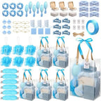 74Pcs Baby Shower Prizes for Game Winners Baby Shower Favors Gifts including Headband Hair Brush Jewelry Box with Gift Bag for Baby Shower Game Prizes Wedding Bridal Shower Favors (Blue) by Rigibright