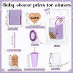 Dunzoom 461 Pcs Funny Baby Shower Games with Prize for Guest Winner, Purple - Image 3