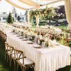 Shillance 8 Packs Ivory Spandex Table Covers 6 Foot, Fitted Stretch Table Cloth with Skirts 72x30 Inch, Wrinkle-Free Floor Length Rectangle Tablecloths for Weddings Parties Banquets Events - Image 7