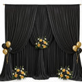 20x15ft Black Backdrop Curtains for Parties Wrinkle Free Fabric Backdrop Curtain Wedding Photo Drapes Backdrop for Birthday Party Baby Shower Bridal Shower Photography Stage Back Drop 4 Panels 5x15FT by Suppromo