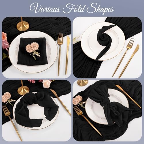 50 Pack Black Cloth Napkins 20x20Inch Cheesecloth Napkins - Image 4
