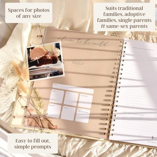 Peachly Unisex Baby Memory Book - First Year Baby Book Keepsake - Forest - Image 4