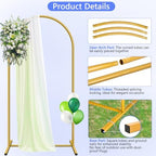 HEMMOTOP Metal Arch Backdrop Stand and Cover Set, White, 7.2 ft - Image 3