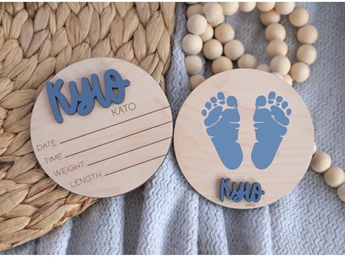 Baby Stats & Footprint Sign For Hospital, Newborn Announcement Sign For Hospital, Birth Announcement Sign Photo Prop, Laser Birth Footprint (Stat + Footprint Sign) - Image 7