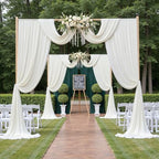 10x12 ft Ivory Backdrop Curtains for Weddings Parties, Birthdays and Photos - Image 3