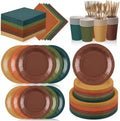 Mimorou 175 Pcs Fall Party Disposable Tableware Set Party Supplies by Mimorou
