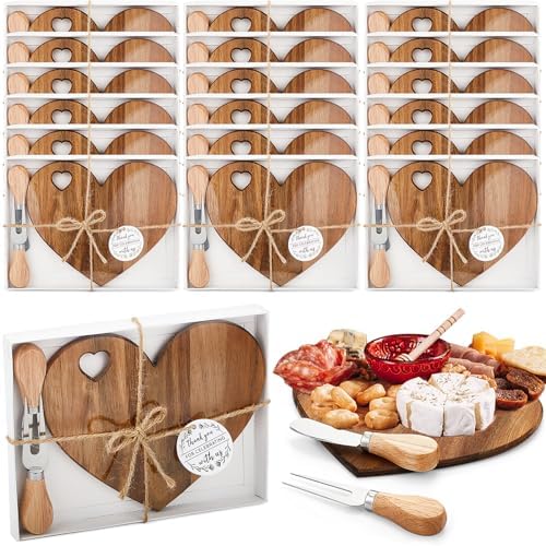 Patelai 18 Set Bridal Shower Game Prize Heart Cheese Board, Acacia Color by Patelai