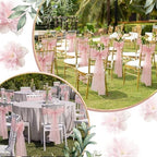 VitalCozy 50 Pack Pink Pearls Vintage Chair Sashes with Bows Wedding Decor - Image 5