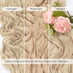 20 Pack Beige 17 x 108 Inch Cheesecloth Table Runner - Boho Gauze Sheer Fabric for Wedding Baby Shower Party Home Decor - Image 6
