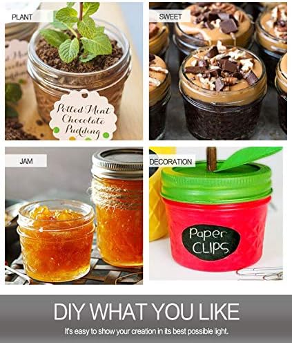 VERONES 40 PACK Mason Jars, 4 OZ Canning Jars Jelly Jars With Regular Lids - Image 6