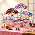 Roowest 36 Pcs Cherry Blossom Folding Hand Fan Bulk Japanese Party Favor Fans Japanese Pastel Sakura Floral Paper Handheld Fan with Bows for Wedding Baby Shower Garden Tea Party Favors by Roowest