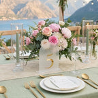 UNIQOOO Frosted Arch Wedding Table Numbers 1-15 w/Stands, Gold Foil Printed 5x7 Acrylic Display Signs &Holders, Pack of 15, Perfect for Centerpiece, Reception, Decoration, Party, Anniversary, Event - Image 2