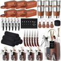 Yungyan 56 Pcs Baby Shower Prizes for Men Gift Set 6 Sets of Stainless Steel Cups, PU Storage Pouches, Bottle Openers, Folding Utility Knives, Cup Sleeves, Carry Bags, Cooling Towels, Keychains by Yungyan