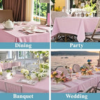 VidaFete Classic Series 2 Pack 90 * 132inch Pink Rectangle Tablecloth - Image 6