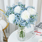Babys Breath Artificial Flowers Bulk 30 Pcs Blue Gypsophila Faux Flowers - Image 2