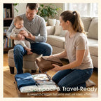 Organic Muslin Hooded Baby Bath Towel 4pc for Newborn - Navy Brown - Image 5