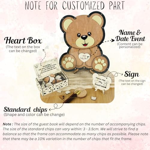 Teddy Bear Baby Shower Guest Book Alternative, Boy Drop Box Frame Keepsake - Image 8