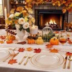 FLOWERCAT 100PCS Clear Plates with Gold Trim - Heavy Duty Clear and Gold Plastic Plate Disposable for Fall Party/Wedding Include 50PCS 10.25inch Dinner Plates - 50PCS 7.5inch Cake Plate - Image 5