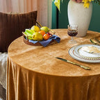 GLORY SEASON Velvet Tablecloth Luxurious Solid Round Table Cloth,Oblong Retro Farmhouse Ruffle Tablecloths Washable Table Cover for Party Wedding Baby Shower Kitchen Dinning Tabletop Decoration - Image 7