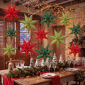 Youyole 12 Set Christmas Paper Star Lantern with Lights, 7 Pointed by Ajaredlulu