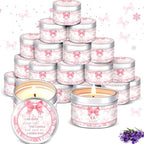 MTLEE Bow 24 Pcs Baby Shower Party Favors Candles Lavender Scented Baby Shower Favors for Guests Rustic Tealights Candles Gender Reveal Return Gifts(Pink, 1.2 oz) by CelebrateEveryMoment