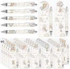60 Sets Baby Shower Gifts Pens in Bulk for Guests Blue Bear Party Favors Retractable Ballpoint Pen with Bookmarks Black Ink Gender Reveal Souvenirs Prizes Gifts Supplies by Stuffygreenus