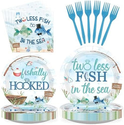 96Pcs Two Less Fish in the Sea Party Supplies for Bridal Shower, Serves 24 by Greencian