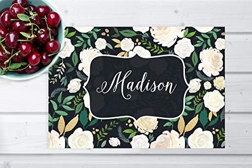 Andaz Press Custom Personalized Disposable Paper Placemats, 12 x 18 Inch, Set of 25, Custom White and Green Floral, Tableware, Dining, Table Setting for Wedding, Bridal Shower, Baby Shower, Holiday - Image 4