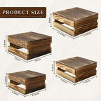 Sieral 4 Pcs Wood Cupcake Stand Dessert Display Risers,Rustic Dark Brown - Image 2