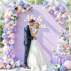 Besutolife Square Arch Backdrop Cover, 6.6×6.6 FT Spandex Arch Covers Stretchy Fitted Balloon Arch Stand Cover for Wedding, Birthday Party, Baby Shower, Photo Booth, Graduation Ceremony, Purple - Image 3