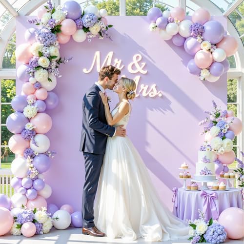 Besutolife Square Arch Backdrop Cover, 6.6×6.6 FT Spandex Arch Covers Stretchy Fitted Balloon Arch Stand Cover for Wedding, Birthday Party, Baby Shower, Photo Booth, Graduation Ceremony, Purple - Image 3