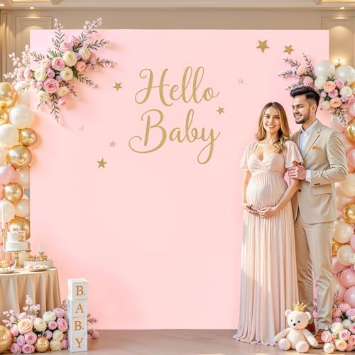 6.6FT x 6.6FT Light Pink Square Backdrop Arch Cover Double-Sided Spandex Arch Covers Fitted Wedding Arch Stand Cover Stretchy Backdrop for Balloon Arches Birthday Baby Shower Party Banquet Decorations - Image 2