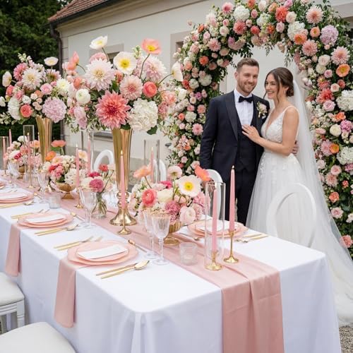 LIYH 150Pcs Gold Flower Edge Pink Dinnerware Set For 30 Guests Party - Image 5