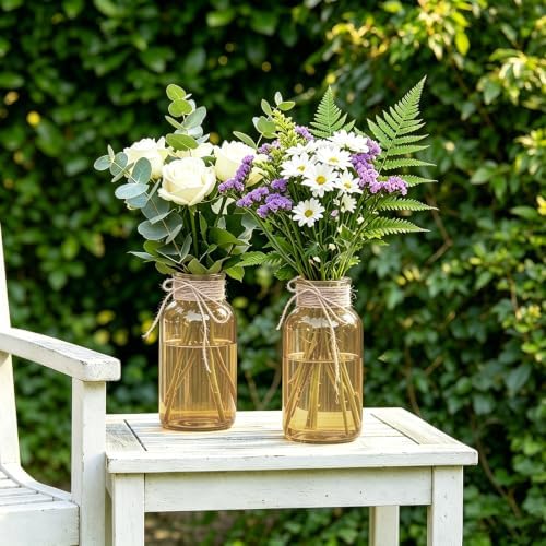 6Pack Mason Jars for Centerpiece Glass Flower Bud Vase Gold Vases - Image 3