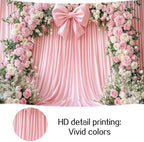 20x10ft Pink Bow Flowers Backdrop Floral Coquette Flowers Photography Background for Girls Women Birthday Party Baby Shower Decorations Wedding Bridal Backdrops Banner Photo Booth Props - Image 6