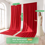 10ftx14ft Red Backdrop Curtain for Wedding Parties - Image 4