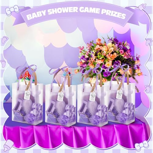 74Pcs Baby Shower Prizes for Game Winners Baby Shower Favors Gifts including Headband Hair Brush Jewelry Box with Gift Bag for Baby Shower Game Prizes Wedding Bridal Shower Favors (Purple) - Image 6