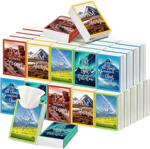 Outus 50 Pack Christian Travel Size Pocket Tissues, Bible Verse Gifts by Outus