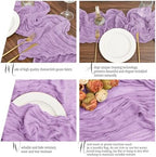 12 Pack Lavender Table Runner 10Ft Cheesecloth Table Runner Rustic Gauze Table Runners Romantic Long Sheer Fabric Cheese Cloth Table Runners for Wedding Party Bridal Baby Shower - Image 3