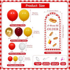 ZestZing Hot Dog Birthday Party Decorations Arch Backdrop Covers and Balloon Garland Arch Kit, A Weenie Bit Older BBQ Cookout Theme Photography Background for Women Girls Birthday Party Decor Supplies - Image 4