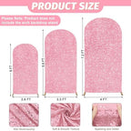 MODFUNS Sequin Arch Cover Pink Gold Wedding Arch Cover 6ft 6.6ft 7.2ft Glitter Arch Stand Covers Spandex Cover for Arch Stand Round Top Fitted Arch Covers Sparkle Arch Wall Covering for Wedding Party - Image 2